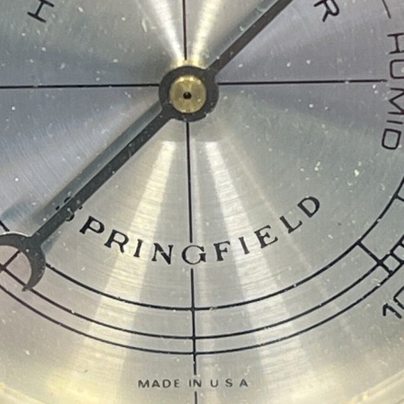 Springfield Weather Station Thermometer, Barometer & Humidity Meter Wood Vintage - Picture 10 of 11